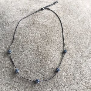 EUC! Charcoal grey and blue necklace